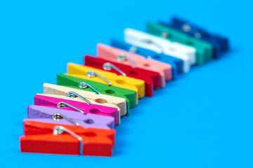 colored wooden mini  clothespins