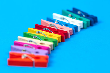 colored wooden mini  clothespins