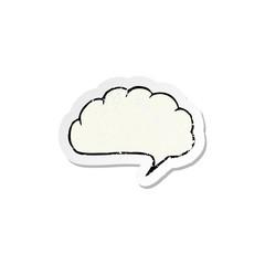 retro distressed sticker of a cartoon speech balloon cloud