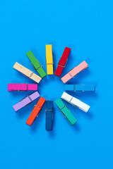 colored wooden mini  clothespins