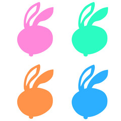 Rabbit color icon set on white background from thin line animals collection, editable outline stroke vector illustration
