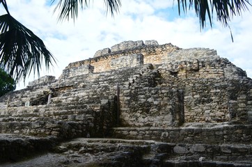 ancient mayan ruins at chacchoben