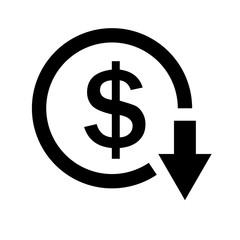 Cost reduction icon. Vector image isolated on white background