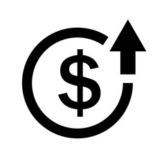 Money increases icon vector
