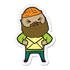 Obraz premium sticker of a cartoon man with beard