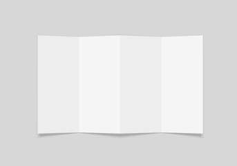 Four fold brochure mockup. Blank white  brochure mock up.