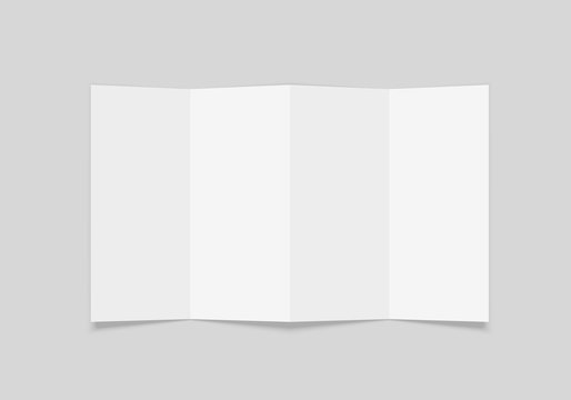 Four Fold Brochure Mockup. Blank White  Brochure Mock Up.