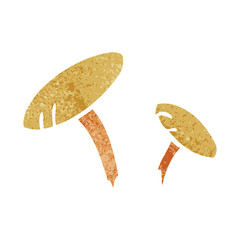 retro cartoon doodle of some mushrooms