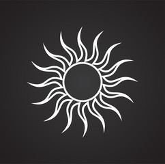 Sun icon on black background for graphic and web design, Modern simple vector sign. Internet concept. Trendy symbol for website design web button or mobile app