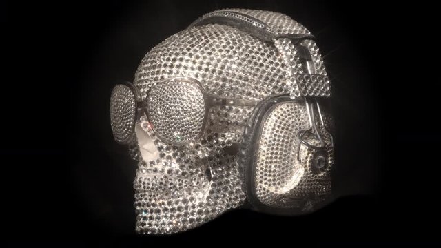 skull headphones music diamonds skeleton
