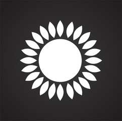 Sun icon on black background for graphic and web design, Modern simple vector sign. Internet concept. Trendy symbol for website design web button or mobile app