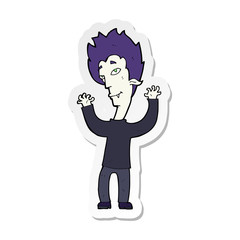 sticker of a cartoon vampire man
