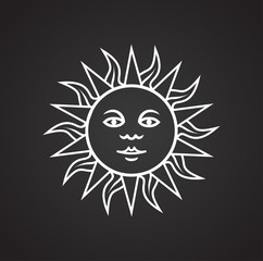 Sun icon on black background for graphic and web design, Modern simple vector sign. Internet concept. Trendy symbol for website design web button or mobile app