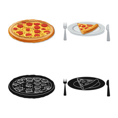 Vector illustration of pizza and food symbol. Set of pizza and italy stock symbol for web.