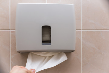 plastic box with tissues paper in the toilet