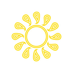 Sun icon on white background for graphic and web design, Modern simple vector sign. Internet concept. Trendy symbol for website design web button or mobile app