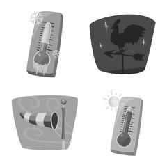 Isolated object of weather and climate icon. Set of weather and cloud stock vector illustration.