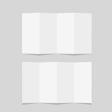 Four fold brochure mockup. Blank white  brochure mock up.