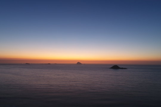 Sunrise at the sea, in Rio de Janeiro