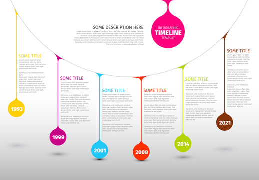 Colorful Droplet Timeline Infographic Layout