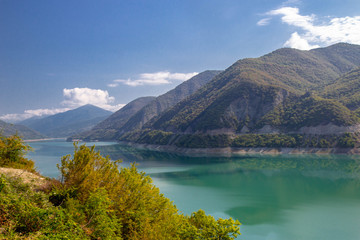 Aerial view of Zhinvali Reservoir