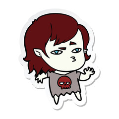 sticker of a cartoon vampire girl