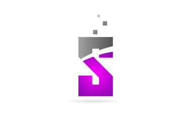pink grey alphabet letter S for logo icon design
