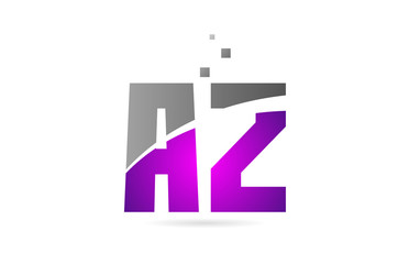 pink grey alphabet letter combination AZ A Z for logo icon design