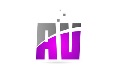 pink grey alphabet letter combination AV A V for logo icon design