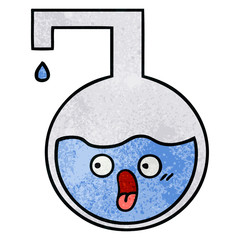 retro grunge texture cartoon science experiment