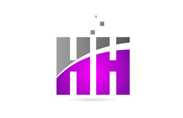Obraz premium pink grey alphabet letter combination HH H H for logo icon design