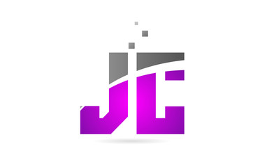 pink grey alphabet letter combination JC J C for logo icon design