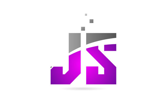 pink grey alphabet letter combination JS J S for logo icon design