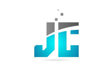 blue grey alphabet letter combination JC J C for logo icon design