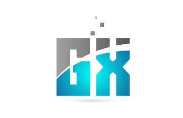 blue grey alphabet letter combination GX G X for logo icon design