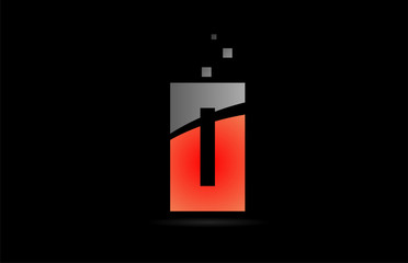 orange grey on black background alphabet letter O for logo icon design