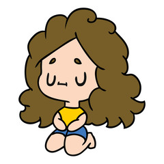 cartoon of a cute kawaii girl