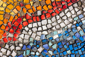 Colorful destroyed cobblestone, small pieces