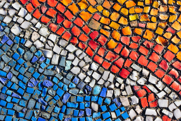 Colorful destroyed cobblestone, small pieces