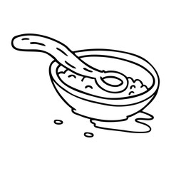 line drawing doodle of a cereal bowl