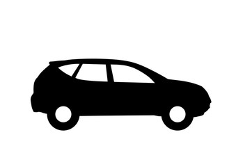 Crossover - black car icon isolated symbol in flat style