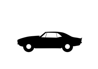 Black sport car icon isolated symbol in flat style
