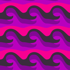 Seamless pattern background with multi-colored wavy lines.