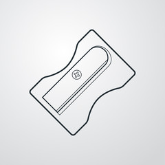 Icono plano lineal sacapuntas en fondo degradado