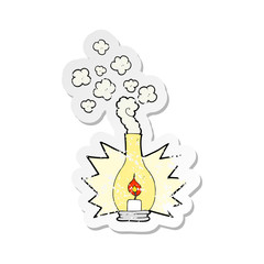 retro distressed sticker of a cartoon old glass lantern
