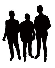 men together, silhouette vector