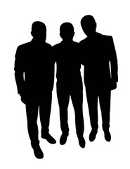 men together, silhouette vector