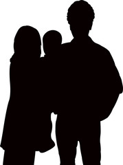 a family together, silhouette vector