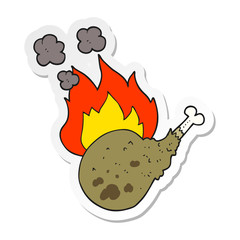sticker of a cartoon cooked meat