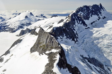 Fototapeta na wymiar Aerial View of Mountains in Alaska, USA